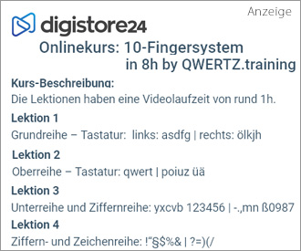 Onlinekurs - 10 Fingersystem in 8 h lernen!